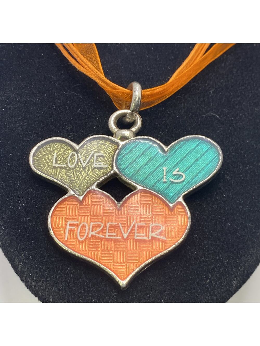 Love Is Forever Womens Orange Pendant Necklace